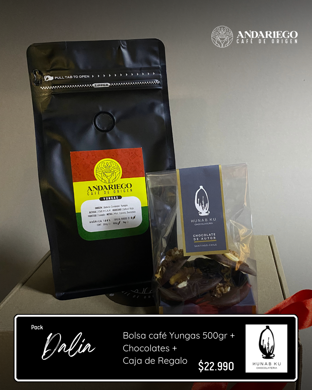 Pack Dalia | YUNGAS 500gr + Chocolates HUNAB KU.