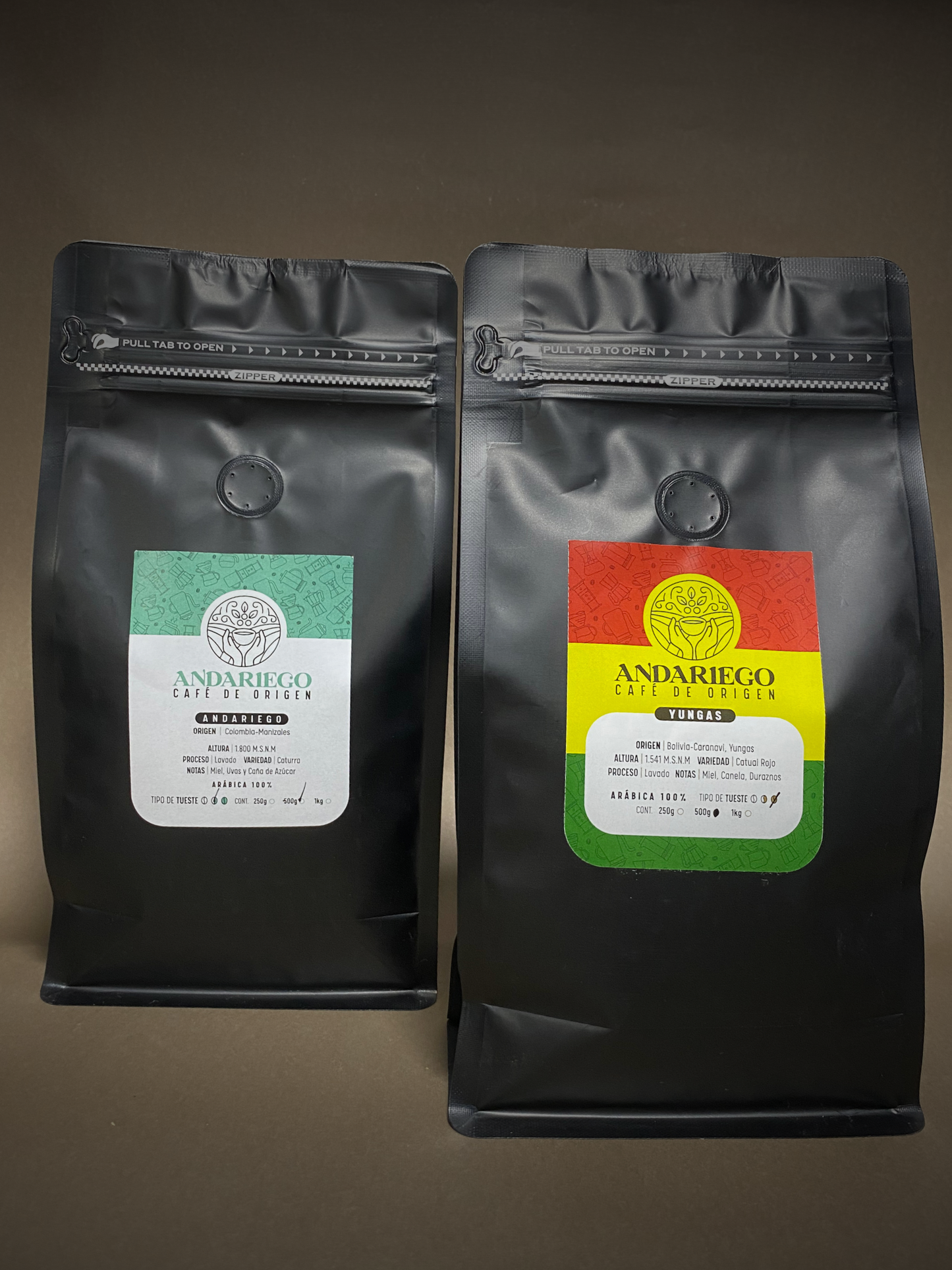 Pack Andariego Equilibrio- Colombia & Bolivia- 1 Kilo total (2 × 500 g)