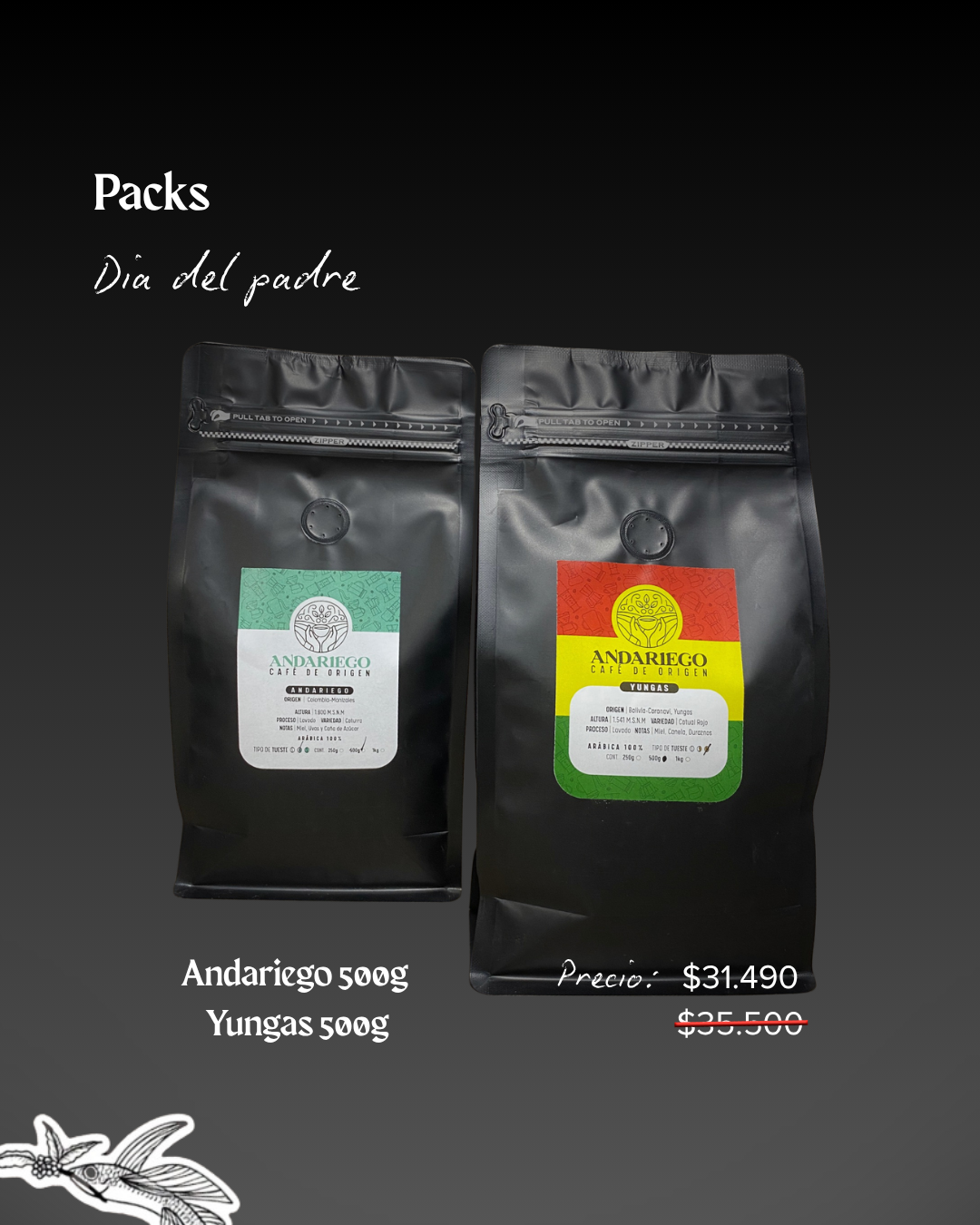 Pack Padre | Colombia & Bolivia- 1 Kilo total (2 × 500 g)