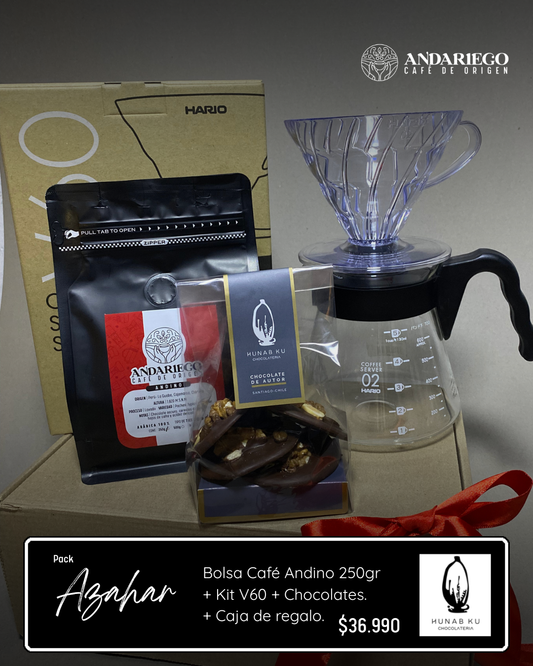 Pack Azahar | ANDINO  250gr + Kit V60+ Chocolates HUNAB KU.