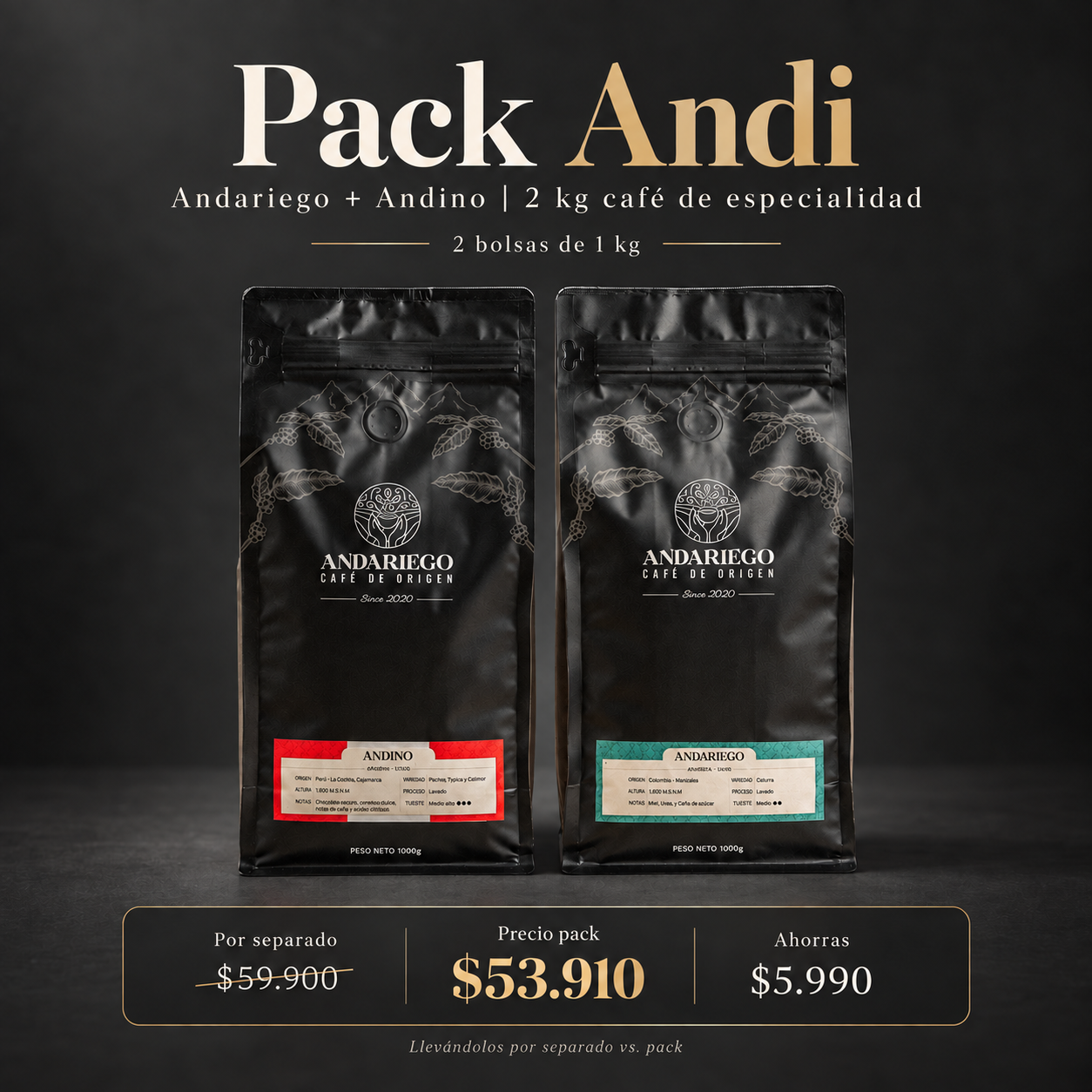 Pack Andi - Andariego + Andino - precio pack $53.910