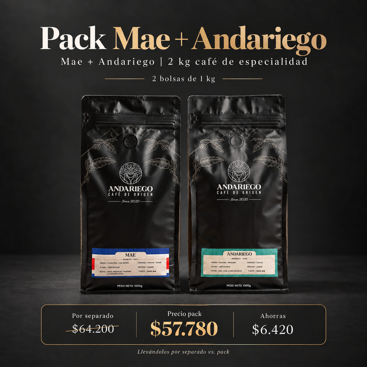 Pack Mae + Andariego | 2 kg Café de Especialidad