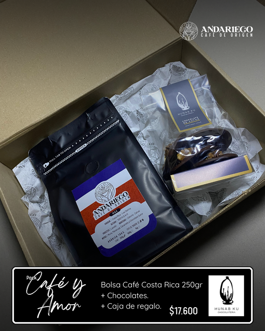 Pack Cafe & Amor | MAE- Costa Rica 250gr + Chocolates HUNAB KU.