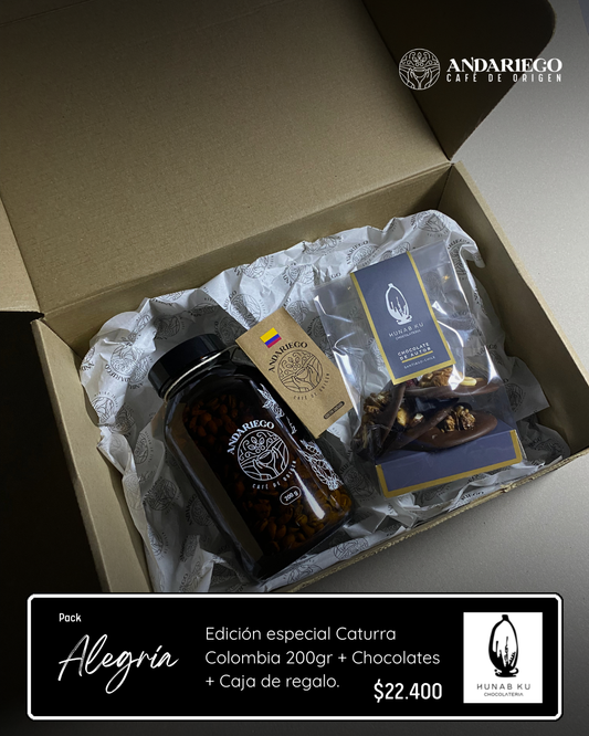 Pack Alegría | Edicion Especial Caturra - Colombia 200gr + Chocolates HUNAB KU.